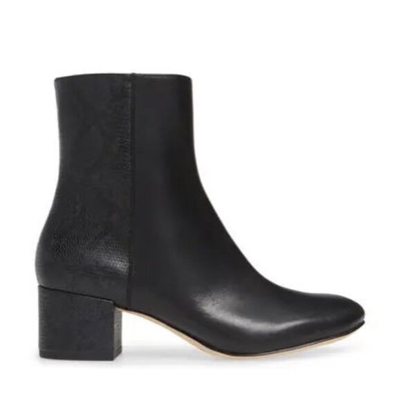Donald Pliner Shoes - Donald Pliner Cindee Black Leather/Python Print Block Heel Ankle Boot 7.5 & 8